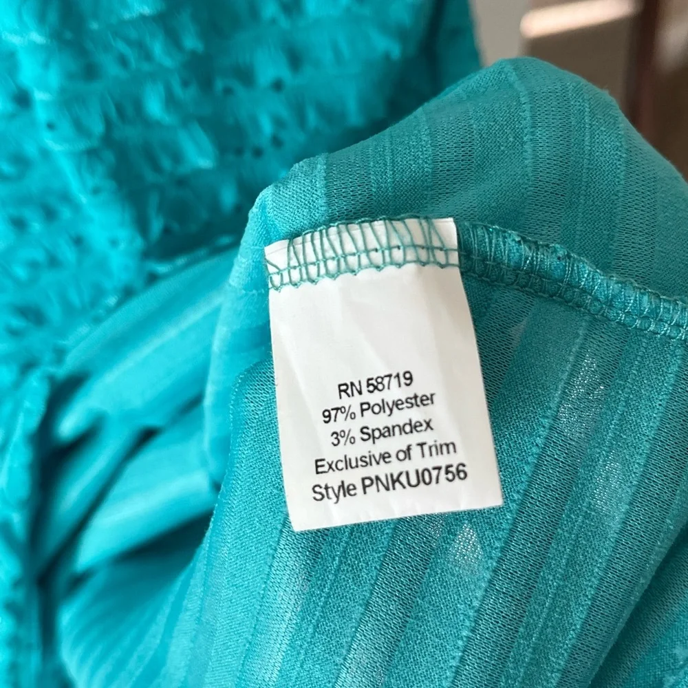 Notations Turquoise Textured Short Sleeve Top - Picture 5 of 5